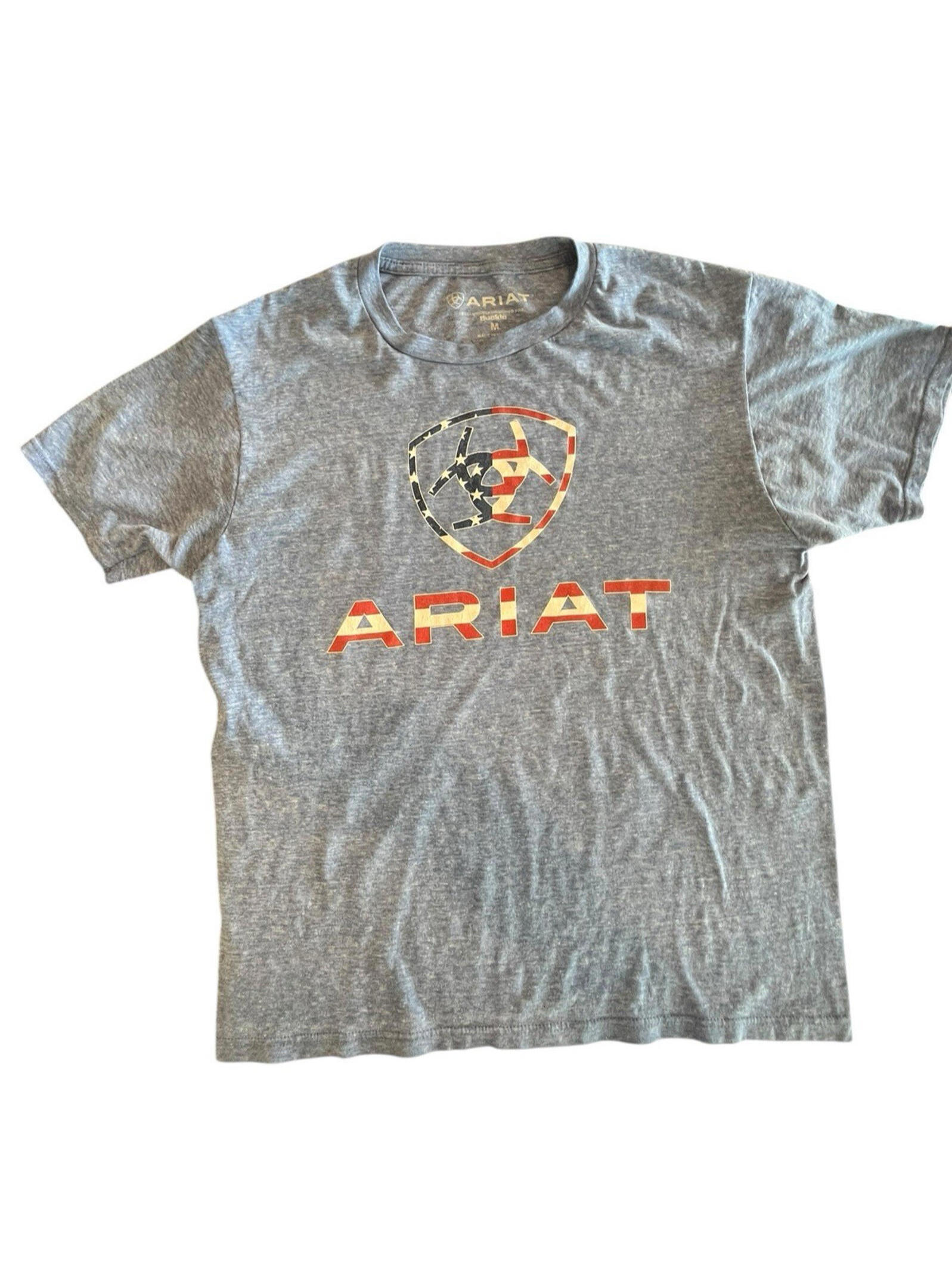 Ariat T Shirt Usa Logo Buckle Collab Mens Size Me Red White Blue 2858.6